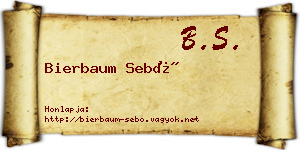Bierbaum Sebő névjegykártya